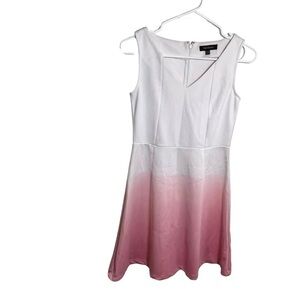 Paprika Fit & Flare Skater Dress White Pink Ombre